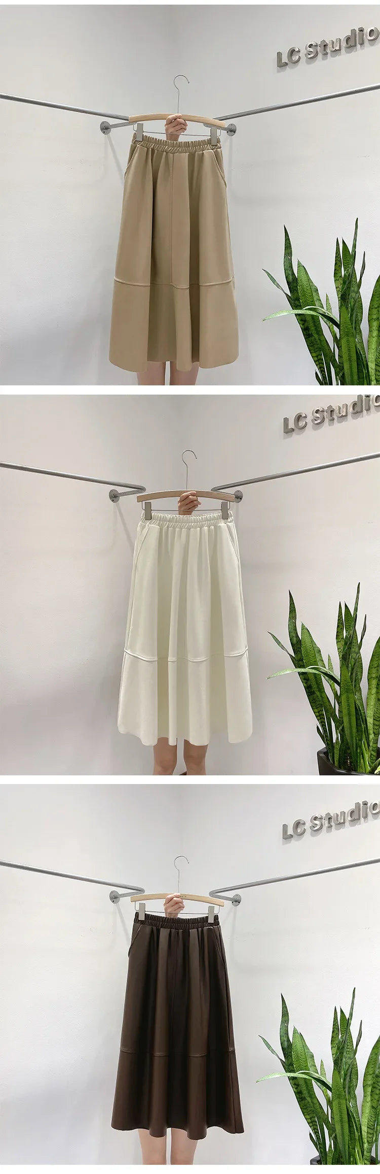 Faux Leather A-Line Midi Skirt – Vintage Chic for Soulmates | same ANTHEM.