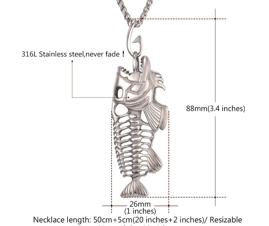 Fish Bone Necklace Titanium Steel | Soulmate & Lovers Jewellery | same ANTHEM