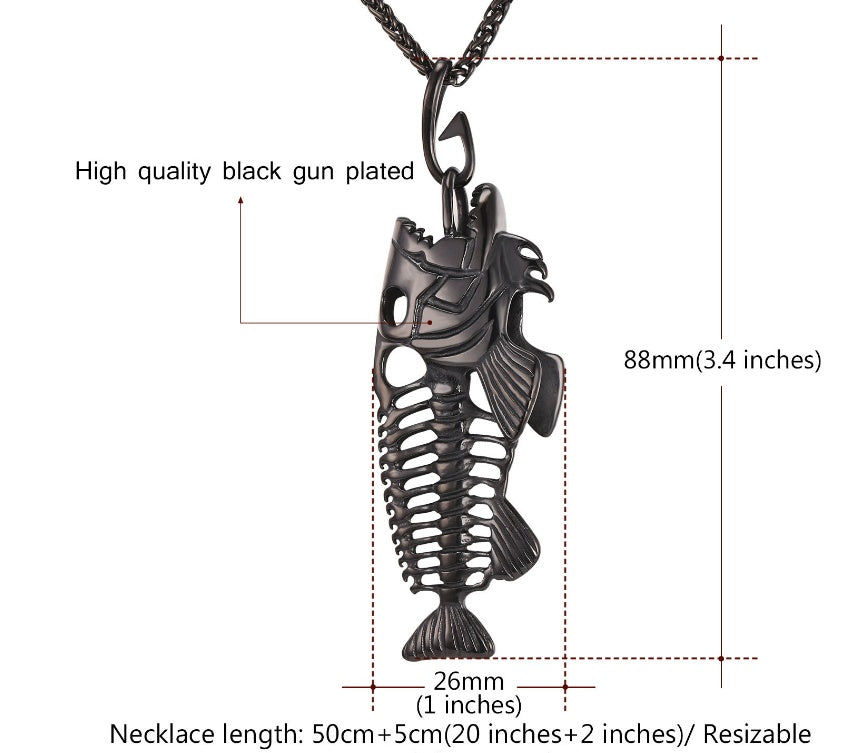 Fish Bone Necklace Titanium Steel | Soulmate & Lovers Jewellery | same ANTHEM