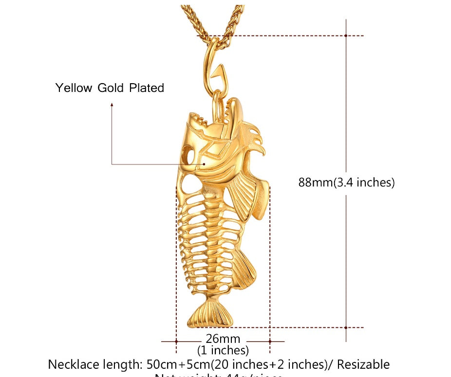 Fish Bone Necklace Titanium Steel | Soulmate & Lovers Jewellery | same ANTHEM