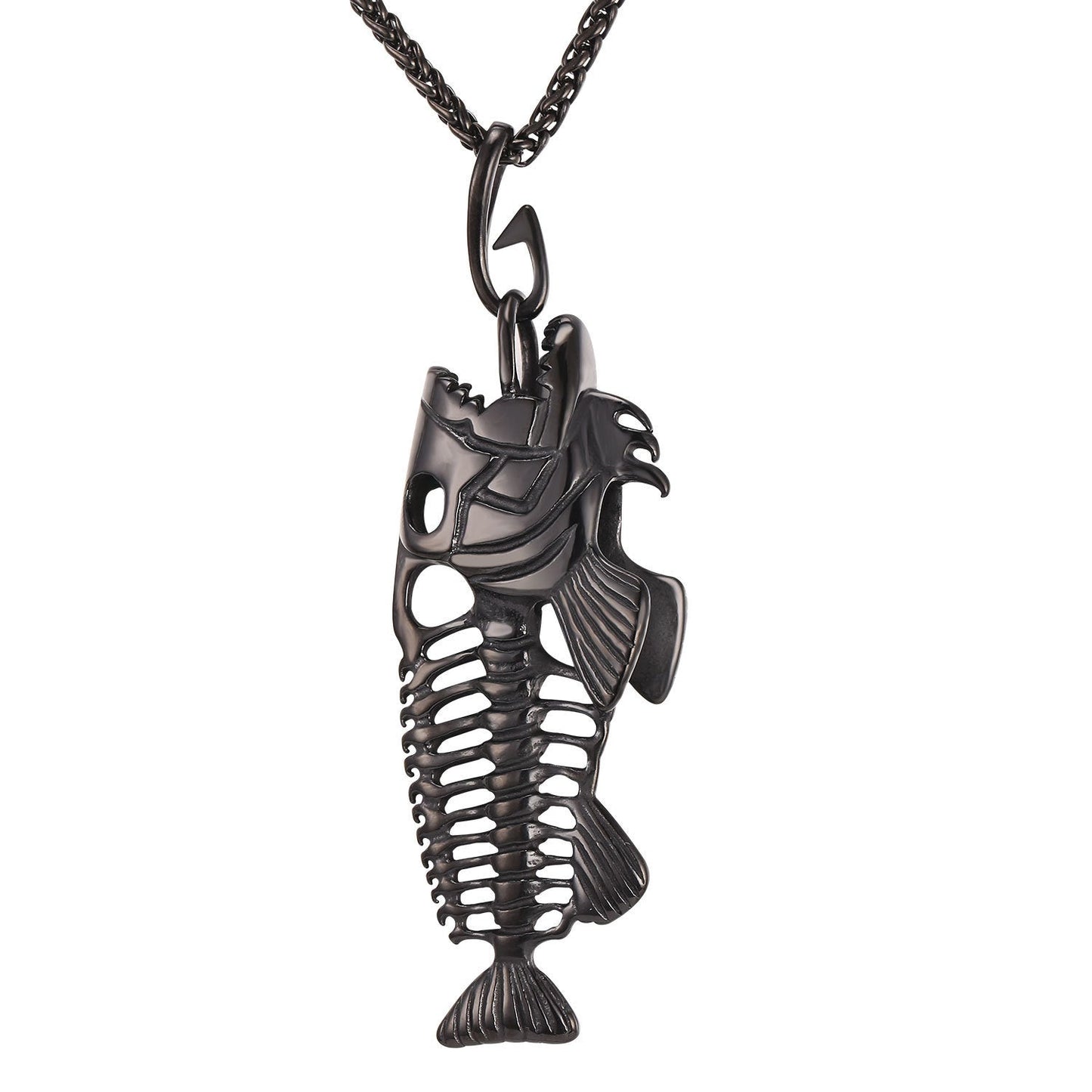 Fish Bone Necklace Titanium Steel | Soulmate & Lovers Jewellery | same ANTHEM - black