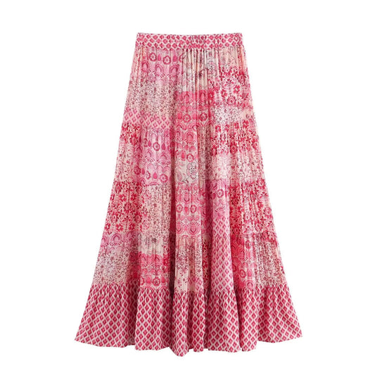 Free Spirit Patchwork A-Line Skirt – High Waist Boho Dream | same ANTHEM