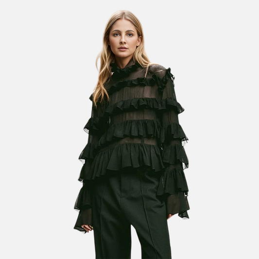 French Chic Romantic Lotus Sleeve Top – same ANTHEM | For Soulmates & Lovers