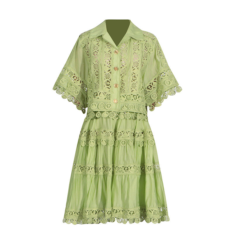 French Court Lace Shirt & Skirt Set – Romantic Two-Piece Dress | same ANTHEM