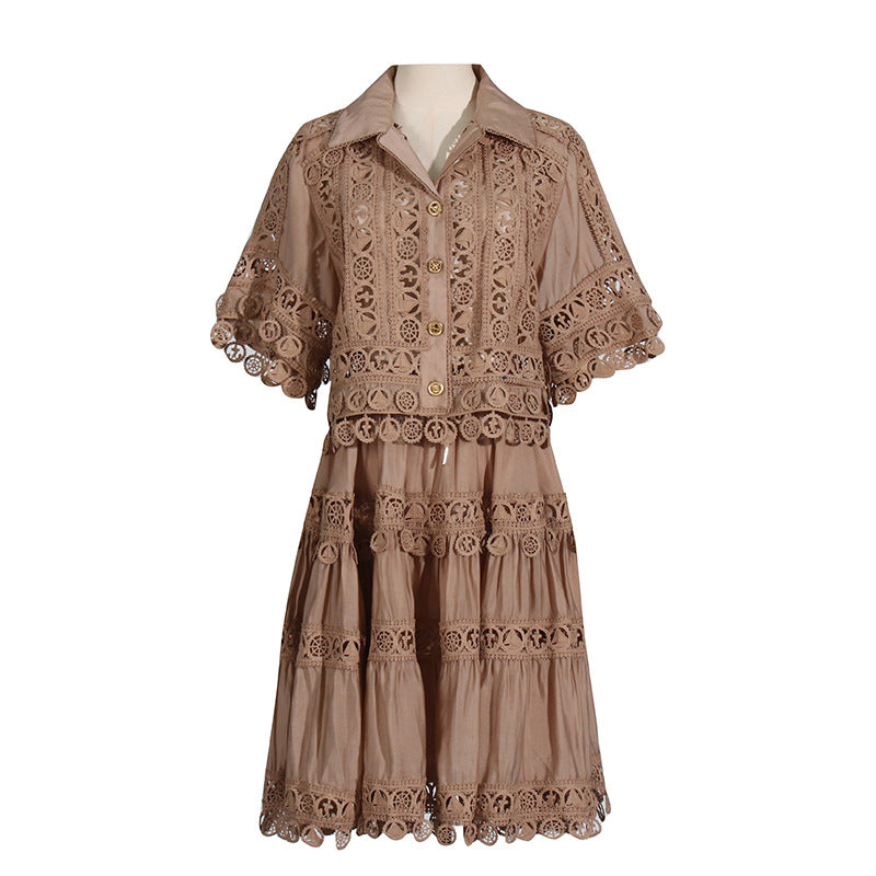 French Court Lace Shirt & Skirt Set – Romantic Two-Piece Dress | same ANTHEM