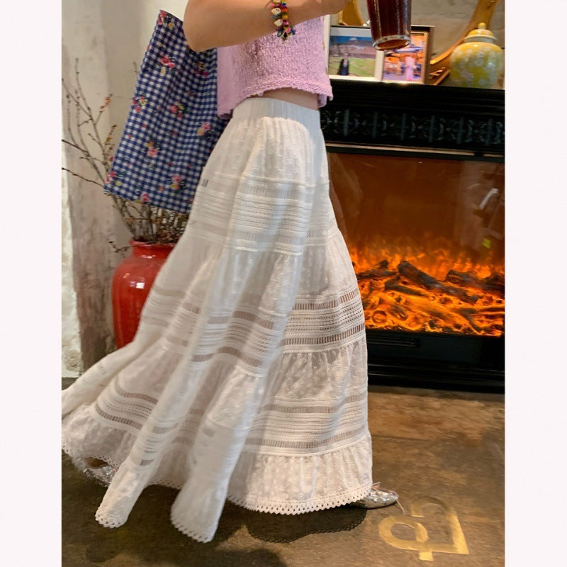 French Hollow Lace A-Line Mop Skirt – Dreamy French Sweet Style | Made for Lovers & Friends | Wear Your Style Sing