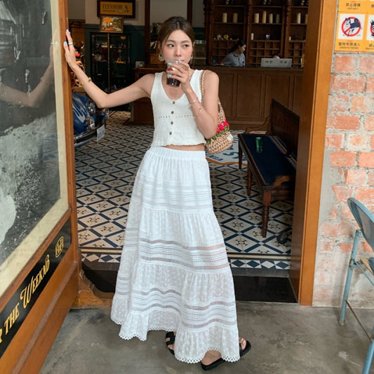 French Hollow Lace A-Line Mop Skirt – Dreamy French Sweet Style | Made for Lovers & Friends | Wear Your Style Sing