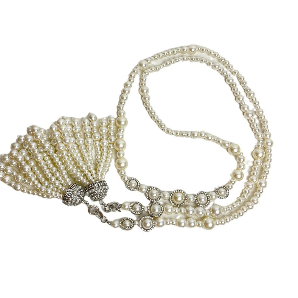 French Pearl Tassel Necklace – Light Luxury & High-End Design | same ANTHEM. - Main image Z-1404