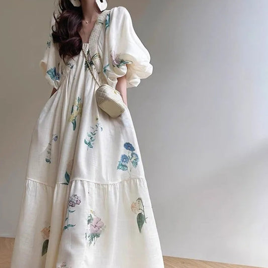 French Retro Floral Romantic Dress | same ANTHEM