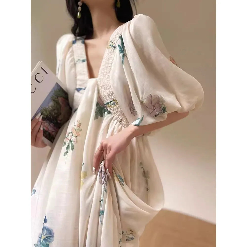 French Retro Floral Romantic Dress | same ANTHEM