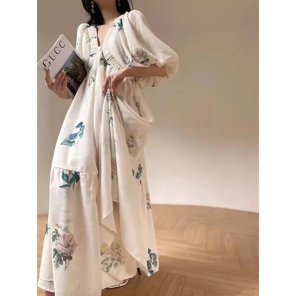 French Retro Floral Romantic Dress | same ANTHEM