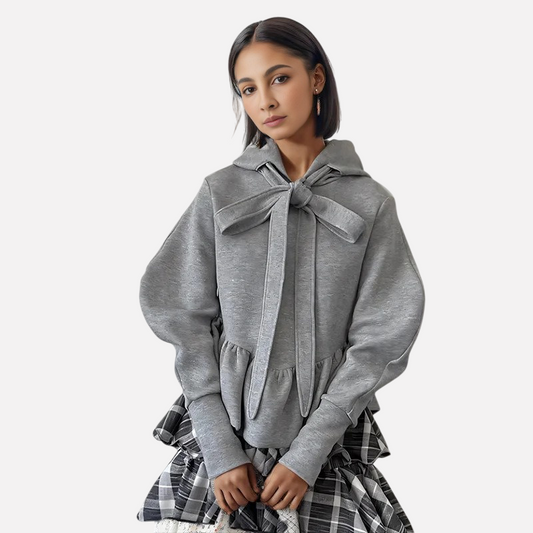 French Style Bow Tie Hoodie – same ANTHEM | Cute Streetwear for Soulmates & Lovers