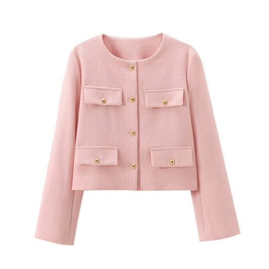 French Style Chic Short Coat | same ANTHEM - pink / S