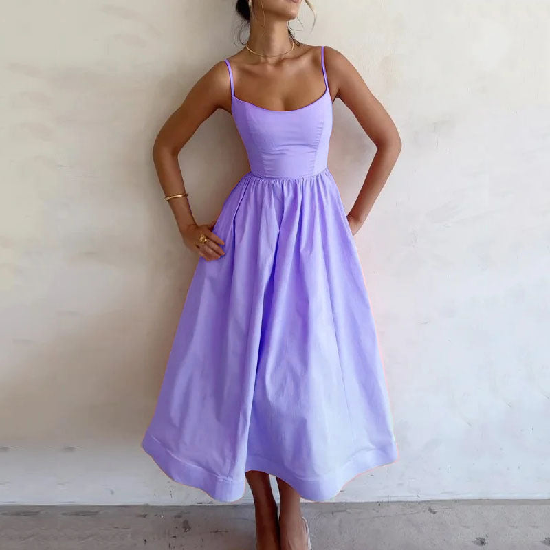 Fresh Sweet Suspender Dress | Romantic Chic Sundress for Lovers & Soulmates | Same Anthem - Purple / 2XL