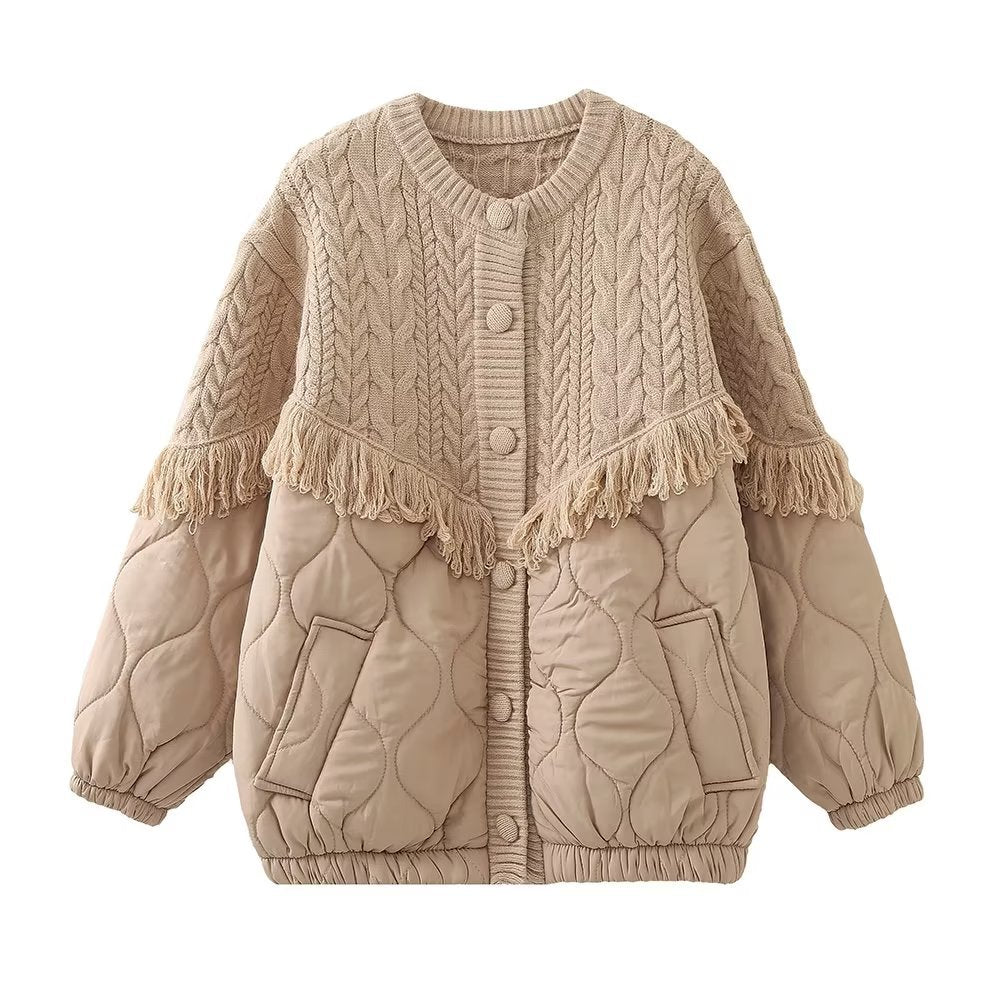 Fringe Patchwork Cotton Coat – Chic & Cozy Streetwear | same ANTHEM