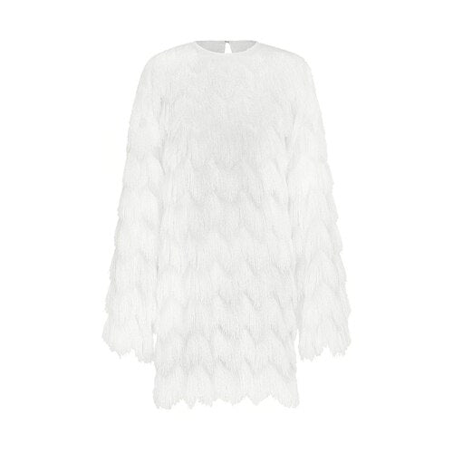 Fringed Banquet Party Dress | same ANTHEM. - White / S
