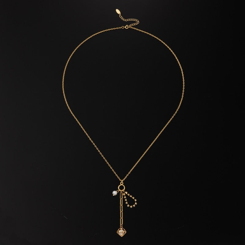 Frosty Gold Plated Zircon Pendant Necklace | Soulmate & Lovers Jewellery | same ANTHEM - Gold