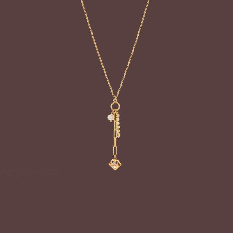 Frosty Gold Plated Zircon Pendant Necklace | Soulmate & Lovers Jewellery | same ANTHEM - Gold