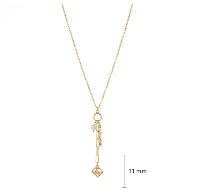Frosty Gold Plated Zircon Pendant Necklace | Soulmate & Lovers Jewellery | same ANTHEM - Gold