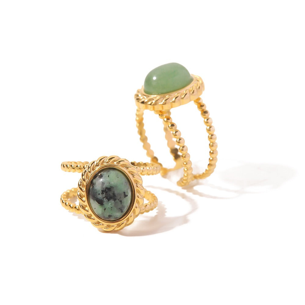Gemstone Style Titanium Steel Ring – Women’s Statement Jewellery | same ANTHEM
