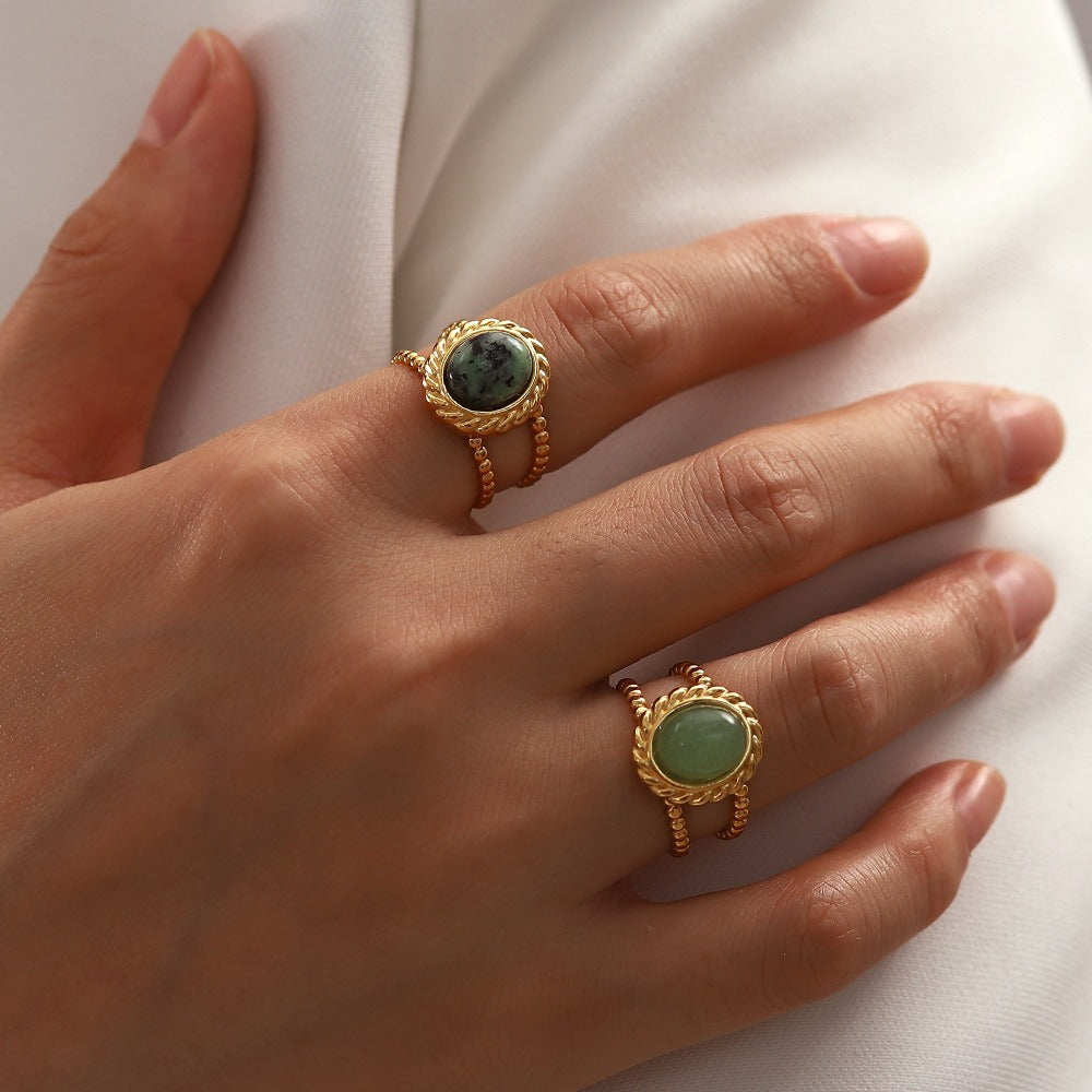 Gemstone Style Titanium Steel Ring – Women’s Statement Jewellery | same ANTHEM