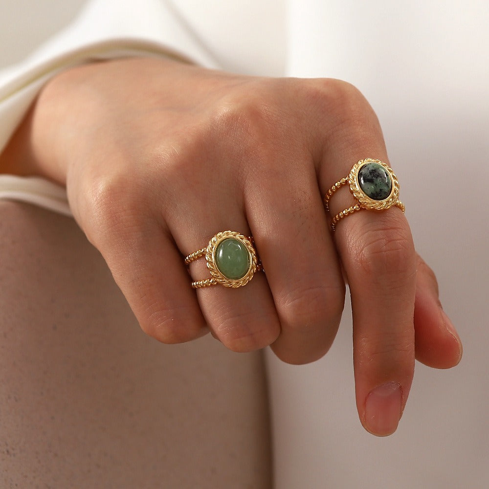 Gemstone Style Titanium Steel Ring – Women’s Statement Jewellery | same ANTHEM