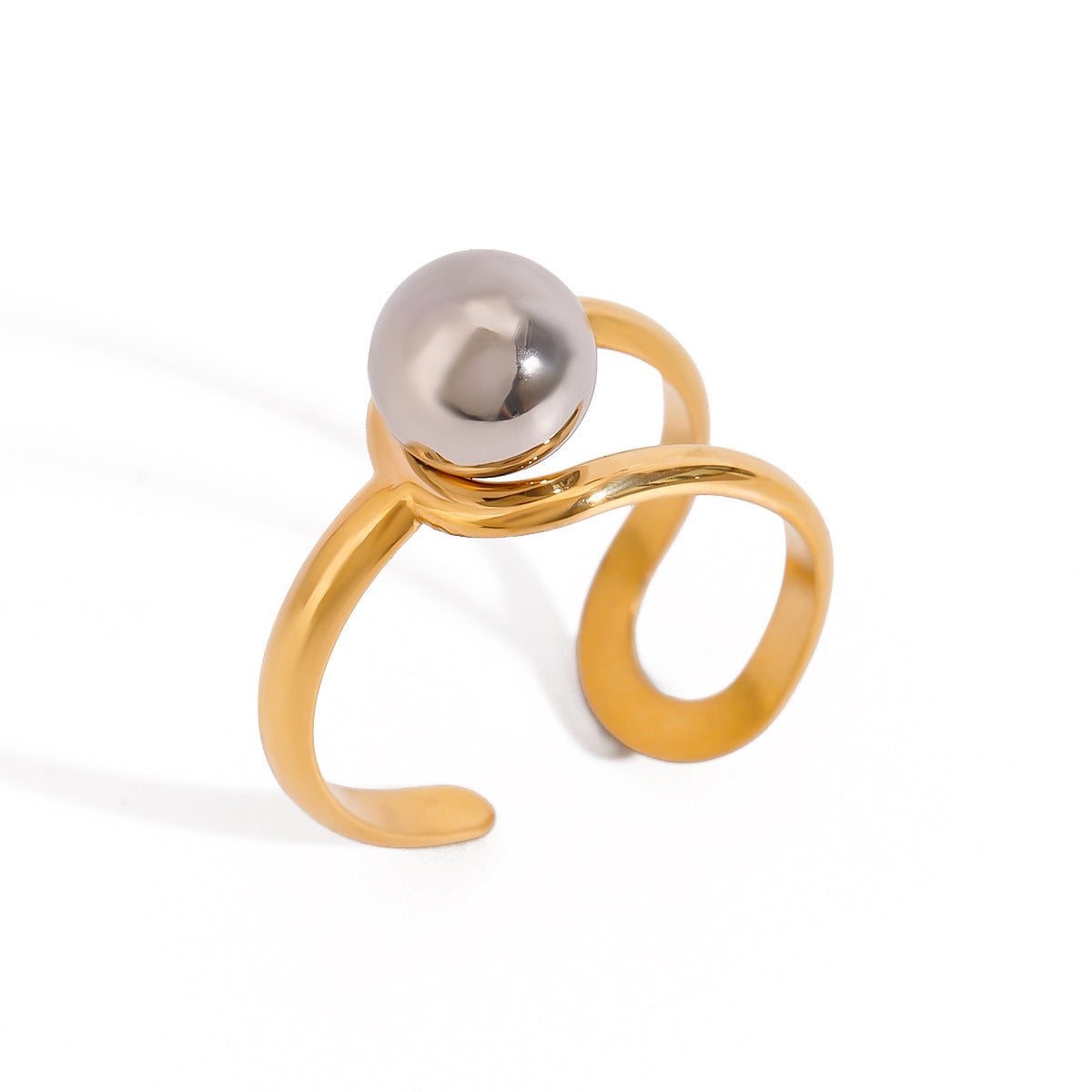 Gold & Silver Matching Line Ring | Minimalist Soulmate Jewelry | Same Anthem - JDRW2411004PS