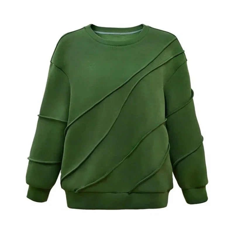 Green O-Neck Long Sleeve Top – same ANTHEM | Dreamy Streetwear for Soulmates & Lovers