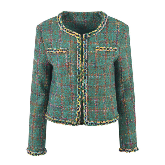 Green Plaid Tweed Jacket – same ANTHEM | Soulmate Streetwear Wool Coat for Women