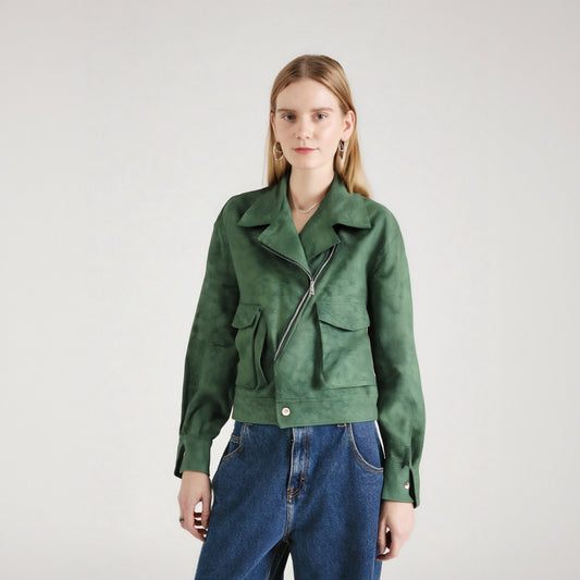 Green Vintage PU Leather Jacket – same ANTHEM | Soulmate Streetwear