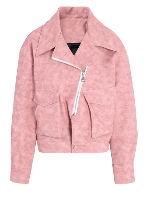 Green Vintage PU Leather Jacket – same ANTHEM | Soulmate Streetwear - pink color / M