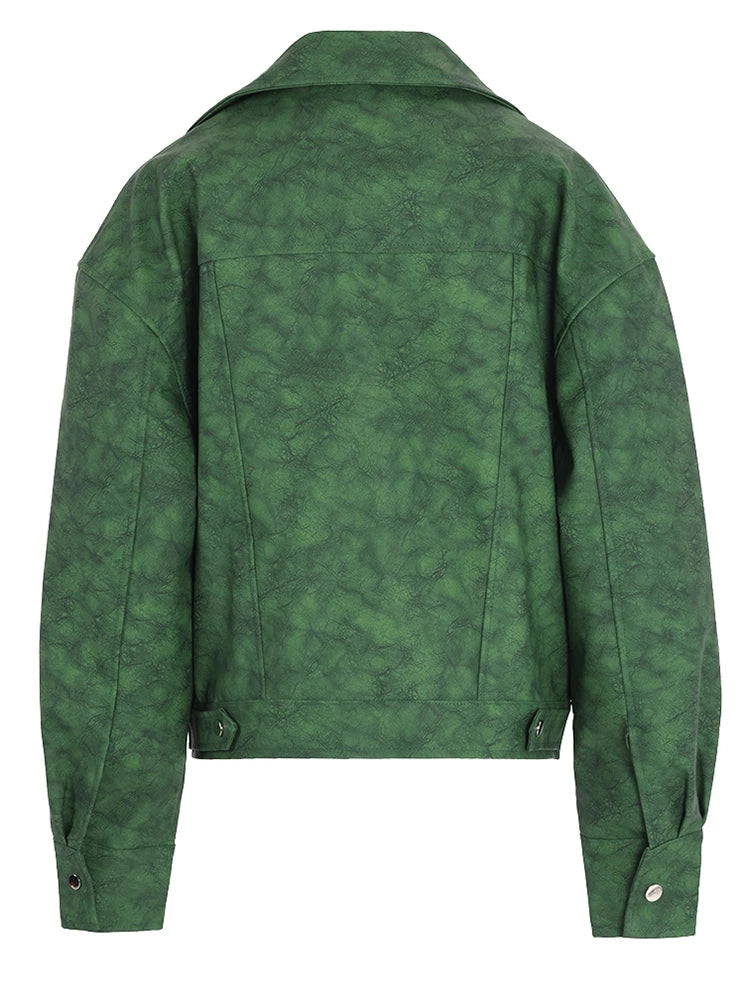 Green Vintage PU Leather Jacket – same ANTHEM | Soulmate Streetwear
