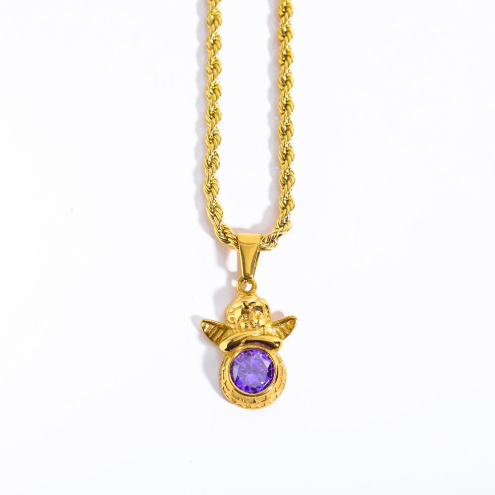 Guardian Angel Necklace | Boho Chic Lovers Pendant | same ANTHEM - Light Purple In June