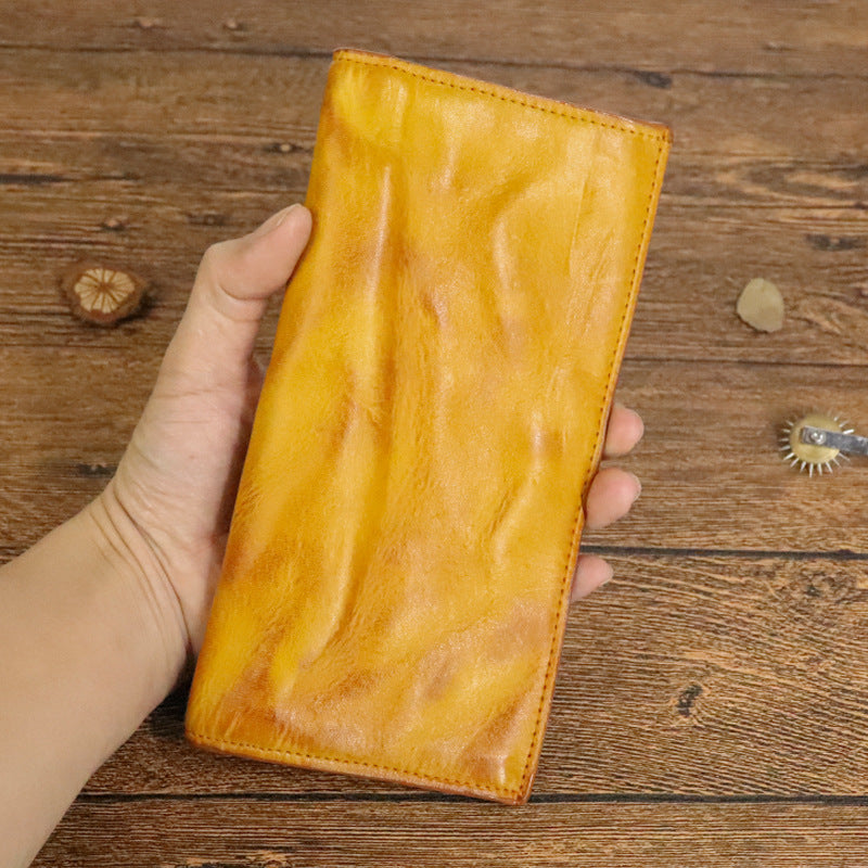 Handmade Pleated Long Wallet for Men – same ANTHEM. Soulmate Streetwear Accessory - Yellow