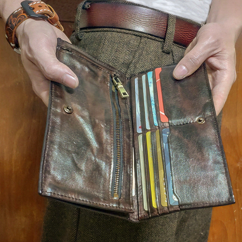 Handmade Pleated Long Wallet for Men – same ANTHEM. Soulmate Streetwear Accessory