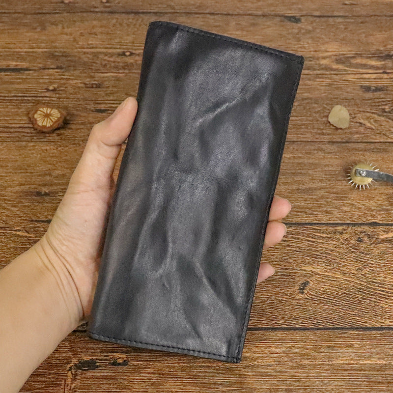 Handmade Pleated Long Wallet for Men – same ANTHEM. Soulmate Streetwear Accessory - Black