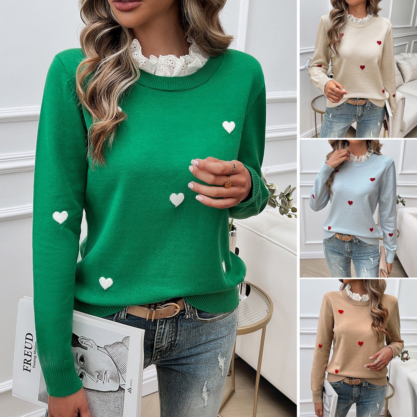 Heart Embroidery Sweater – same ANTHEM | Dreamy French Chic Soulmate Knit