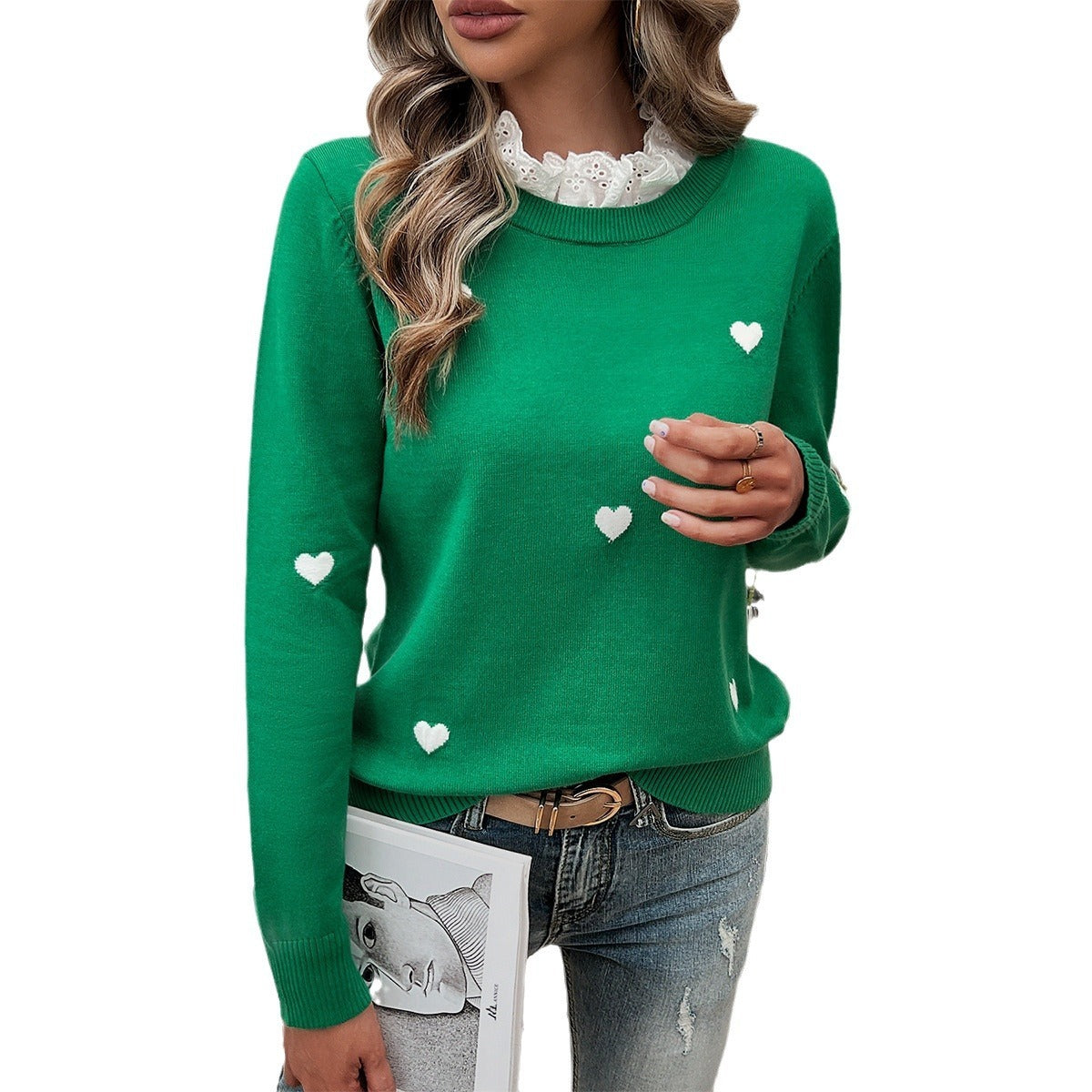 Heart Embroidery Sweater – same ANTHEM | Dreamy French Chic Soulmate Knit
