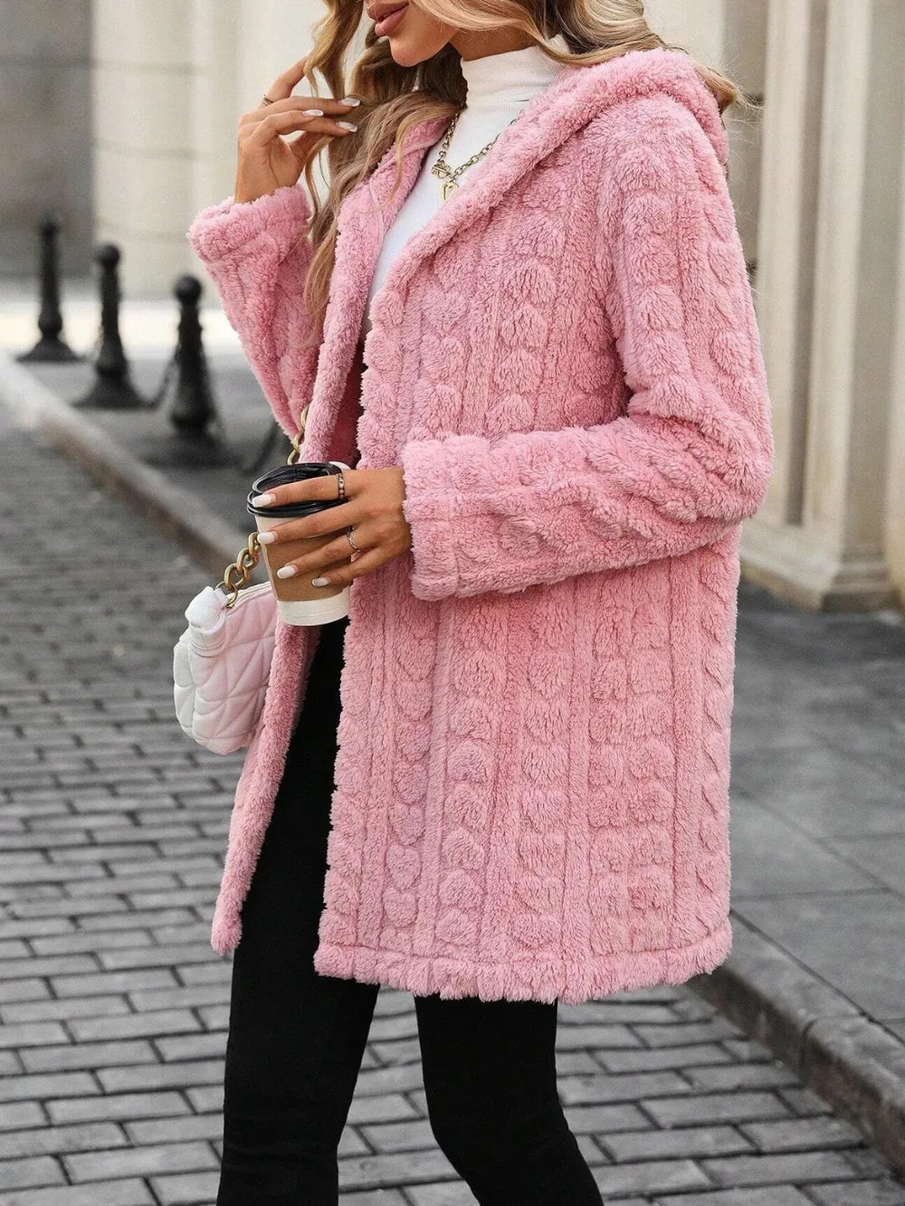 Heart Hooded Fuzzy Coat for Women | same ANTHEM. Soulmate Streetwear