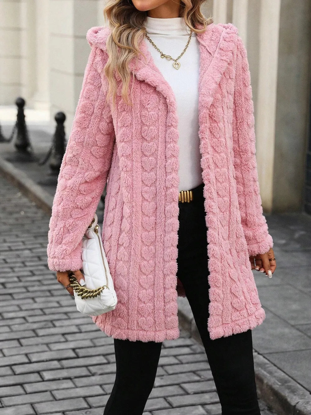 Heart Hooded Fuzzy Coat for Women | same ANTHEM. Soulmate Streetwear