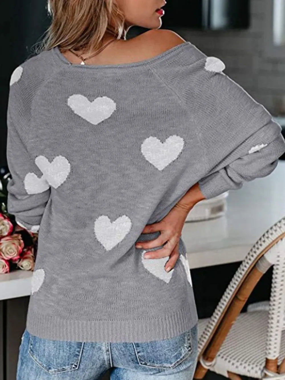 Heart Scoop Neck Sweater – Cute Chic & Dreamy Streetwear | same ANTHEM