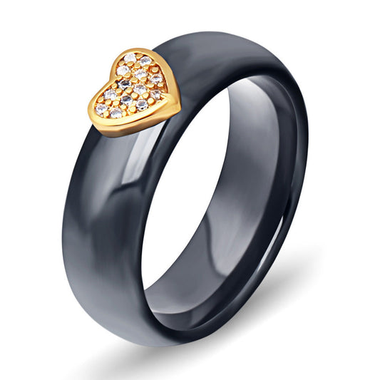 Heart-Shaped Ring | Matching Soulmate Jewelry | Same Anthem - Black / NO6