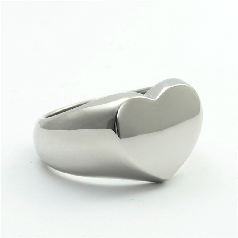 Heart Shaped Stainless Steel Ring – Silver & Gold Romantic Jewellery | same ANTHEM - sliver / 6#