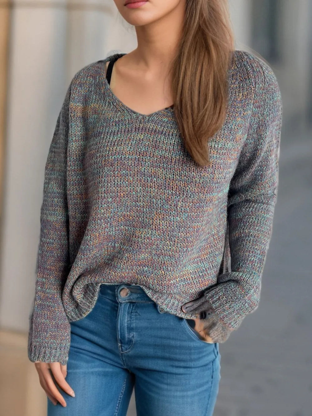 Heathered V-Neck Sweater – same ANTHEM | Dreamy French Chic for Soulmates