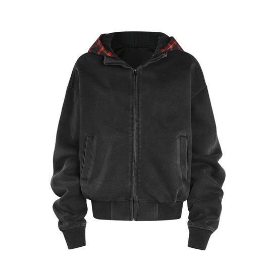Heavyweight Vintage Plaid Zip-Up Hoodie | Men’s Streetwear Sweatshirt | same ANTHEM.