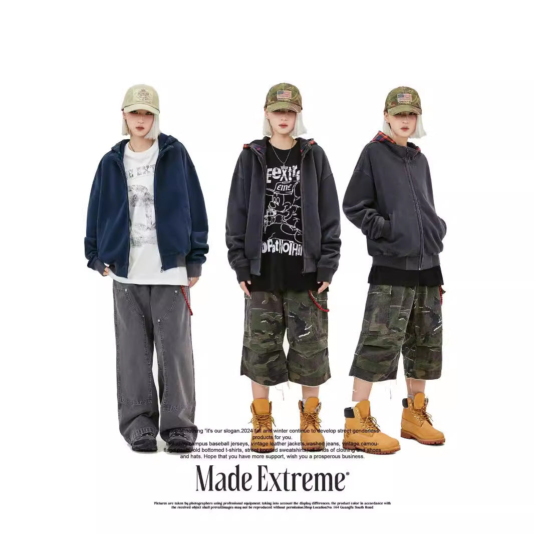 Heavyweight Vintage Plaid Zip-Up Hoodie | Men’s Streetwear Sweatshirt | same ANTHEM.