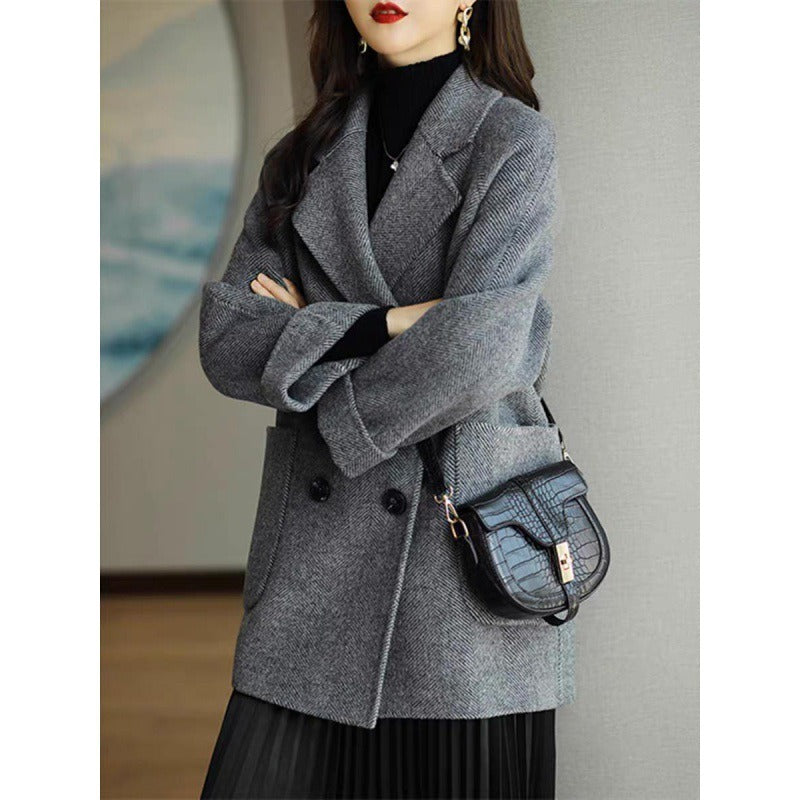 Herringbone Wool Coat Women | Loose Fit Slimming Outerwear | same ANTHEM.