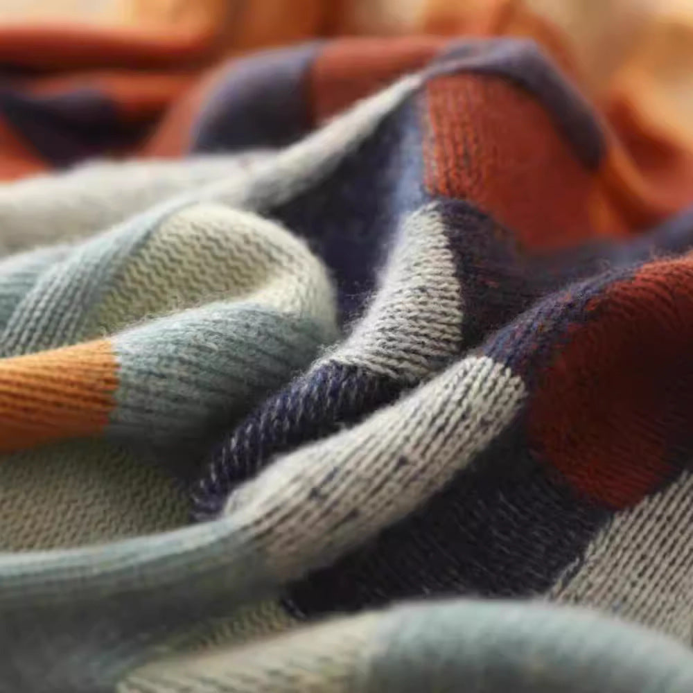 High Neck Plaid Sweater Women | Autumn & Winter Cozy Top | same ANTHEM.