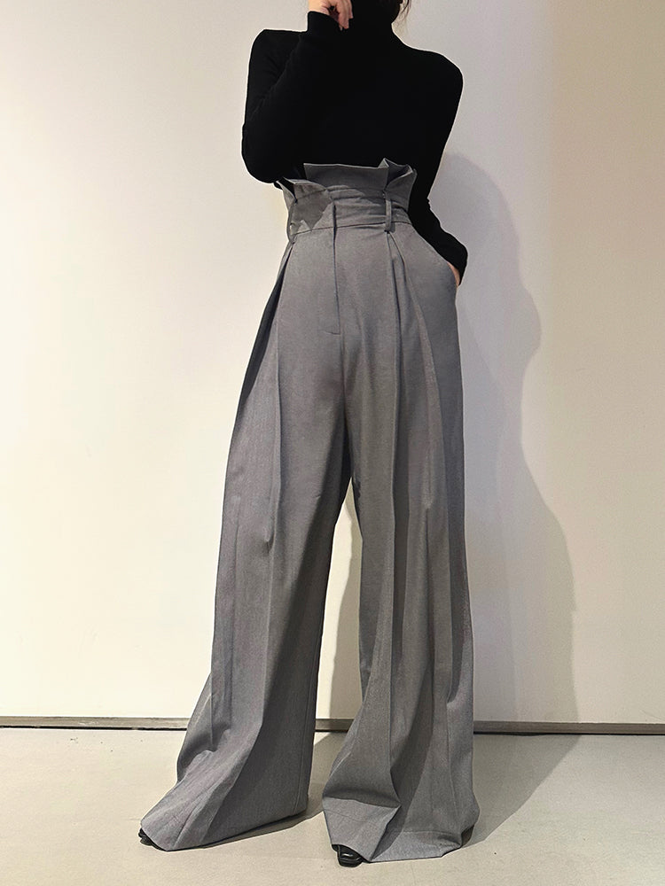 High Waist Wide Leg Pants | same ANTHEM. - grey / XS / 100