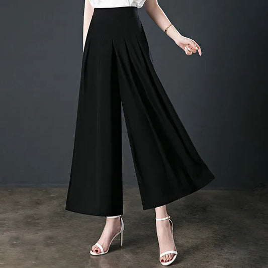 High-Waisted Chiffon Wide-Leg Pants – Soulmate Streetwear | same ANTHEM - black / M